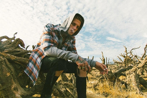 Men's Zip Up Flannel Short Sleeve Shirt S115