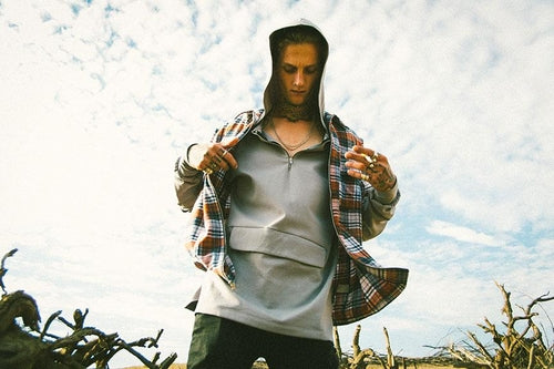 Men's Zip Up Flannel Short Sleeve Shirt S115