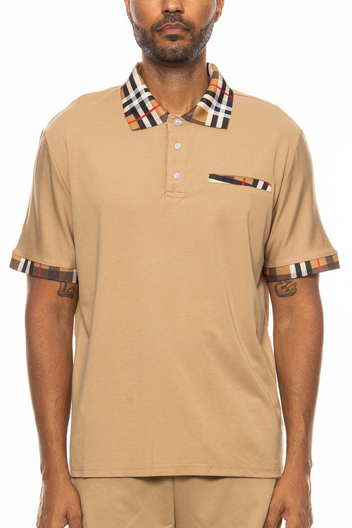 Chequered Detail Polo