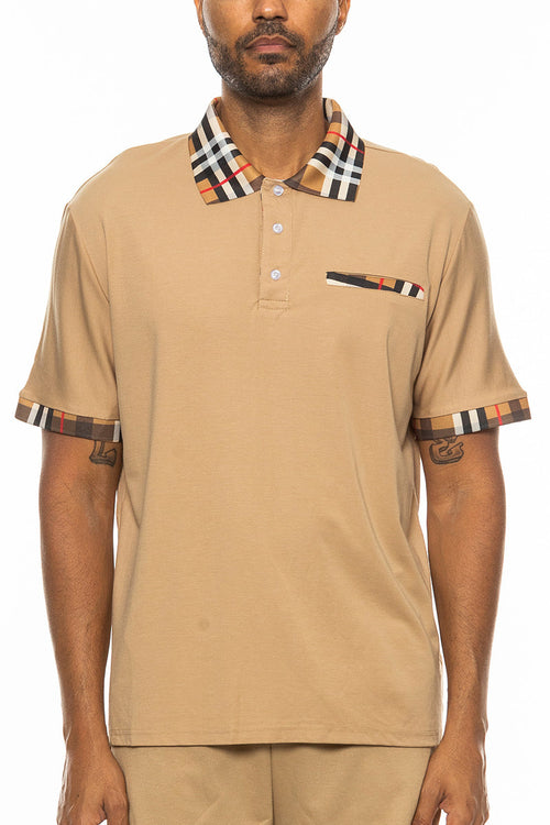 Chequered Detail Polo