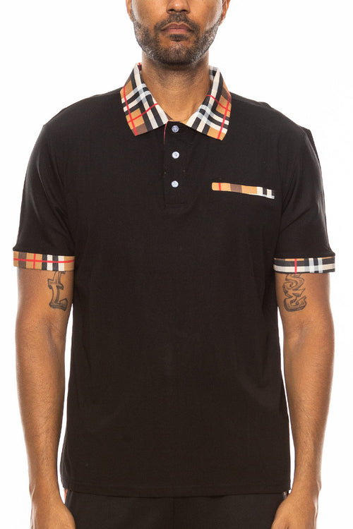 Chequered Detail Polo