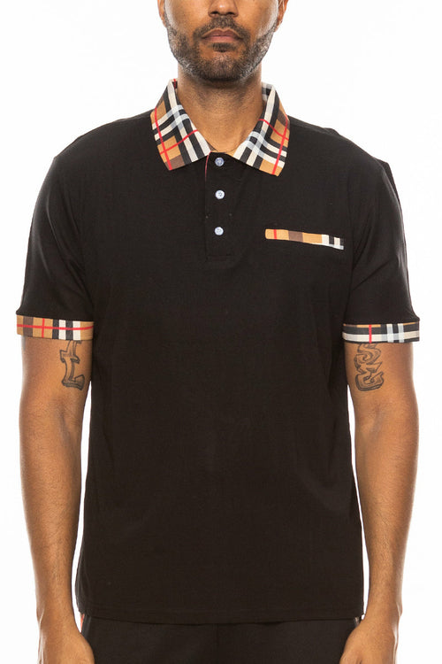 Chequered Detail Polo
