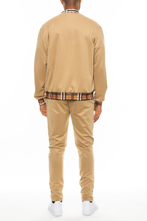 Chequered Detail Track Jacket Set