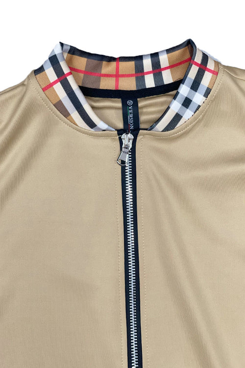 Chequered Detail Track Jacket Set